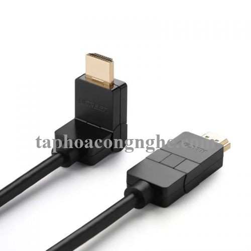 Ugreen 10127 3M màu đen Cáp tín hiệu HDMI đầu xoay 180 độ cao cấp HD105 30010127